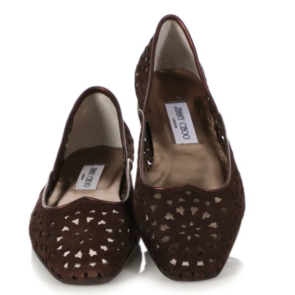 Jimmy Choo star cutout brown suede Women size 38 - Picture 1 of 8